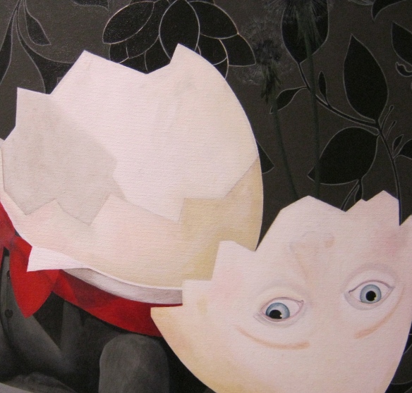 detail of Slaughter's painting of Humpty Dumpty