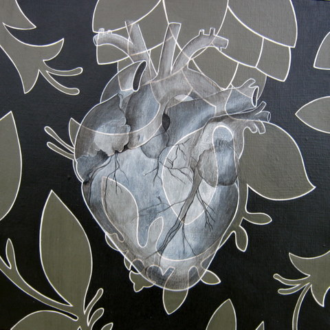 Jill's painting of a heart with flowers